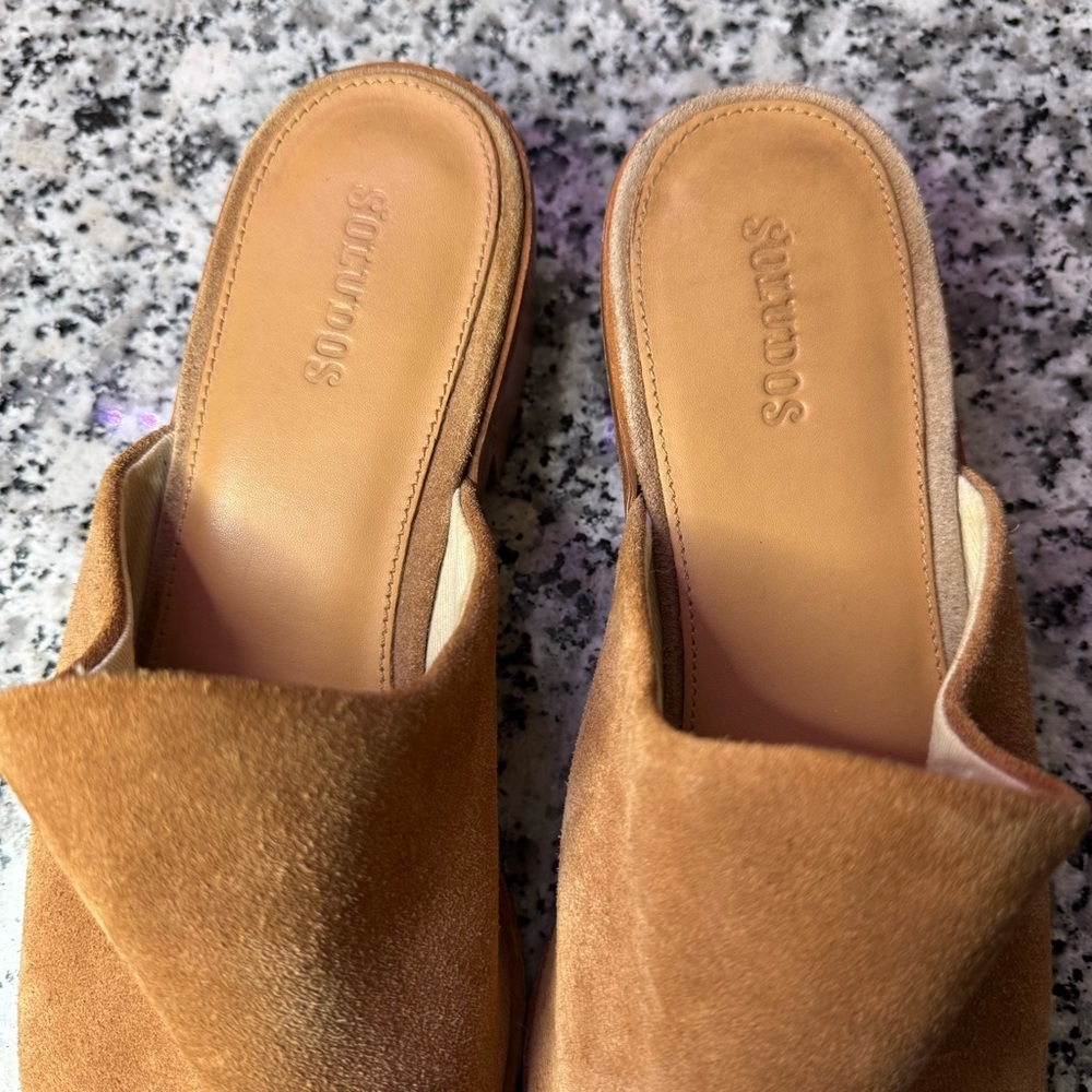 Soludos Anthropologie Venetian in Tan Suede Brown Suede Women's Mules Size 9 - Picture 6 of 10